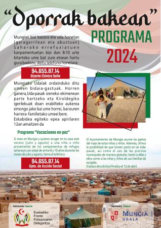 Irudia Mungiak ‘Oporrak Bakean 2024’ programan parte hartuko du berriro