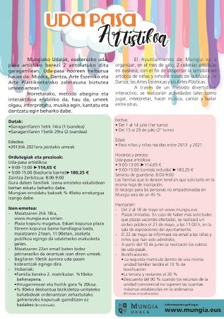 Imagen Abierto el plazo de inscripción para las Colonias Artísticas en Euskera