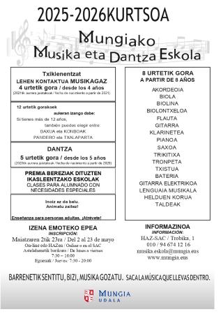 Imagen Escuela Municipal de Música y Danza 2025-2026: abierto el plazo de inscripción