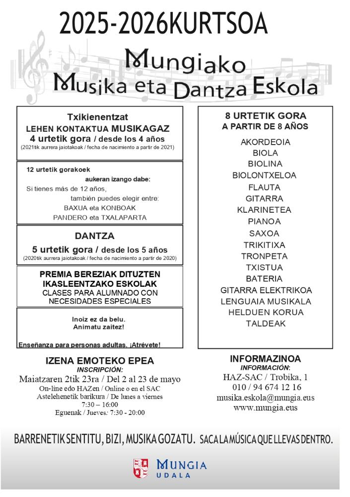 Imagen Escuela Municipal de Música y Danza 2025-2026: abierto el plazo de...