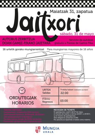Irudia Jaitxori: autobus zerbitzua doan Fikako jaietara