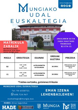 Irudia Mungiako Udal Euskaltegia: iraileko trinkoak