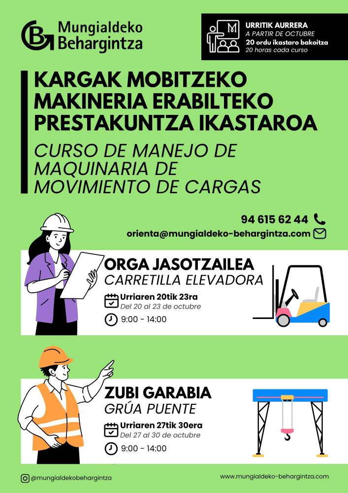 Imagen CURSO DE MANEJO DE MAQUINARIA DE MOVIMIENTO DE CARGAS
