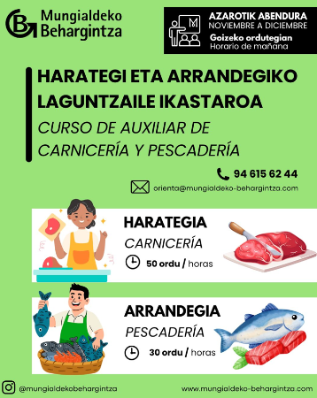 Cuso de auxiliar de carnicería y pescadería