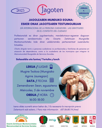 Día Internacional de la Persona Cuidadora: tertulia y lunch